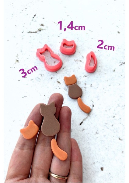 Kuyruklu Kedi Polimer Kil Seramik Hamuru Kalıp Seti - 5 cm fiyatları