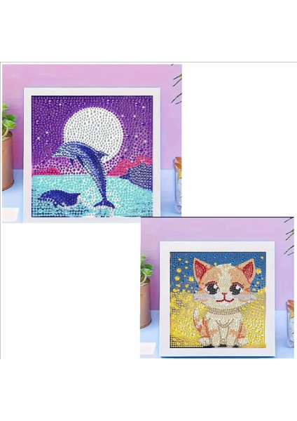 Yunus ve Kedi 2li Elmas Boyama Seti 18*18 cm