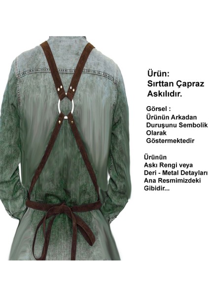 Çapraz Askılı Mutfak Önlüğü Master Chef Cafe Restaurant Şef Garson Aşçı Kuaför Barista Önlük - Kahv