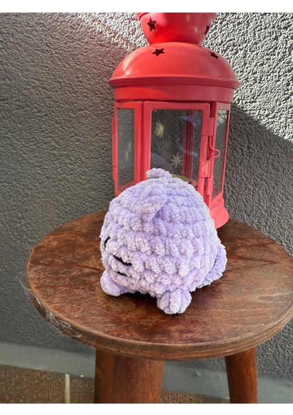 El Yapımı Örgü Mor Kedi Oyuncak Amigurumi