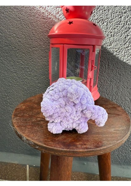 El Yapımı Örgü Mor Kedi Oyuncak Amigurumi