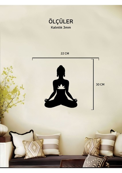 Duvar Süsü Lazer Kesim Dekoratif Ahşap Budha Lotus 30X22 fiyatları