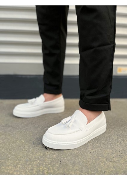 JY153 Bloom Bağcıksız Püsküllü Cilt Erkek Günlük Spor Klasik Ayakkabı Cbt - Beyaz fiyatları