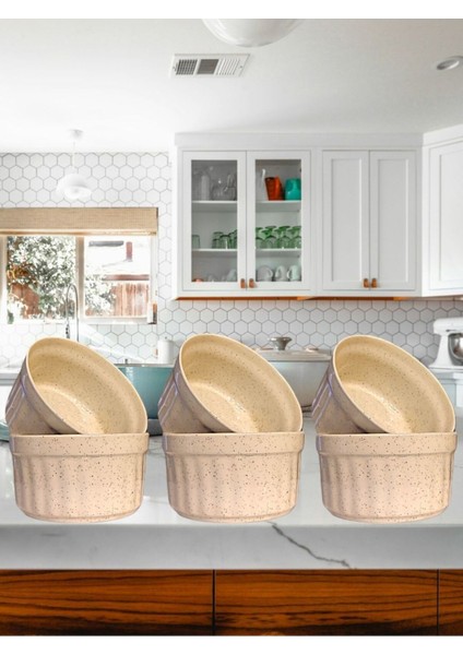 6 Adet 10 cm 300 Ml.Sufle Kabı-Muffin-Cup Cake-Sütlaç-Magnolia-Güveç-Fırın Ve Kek Kalıbı.