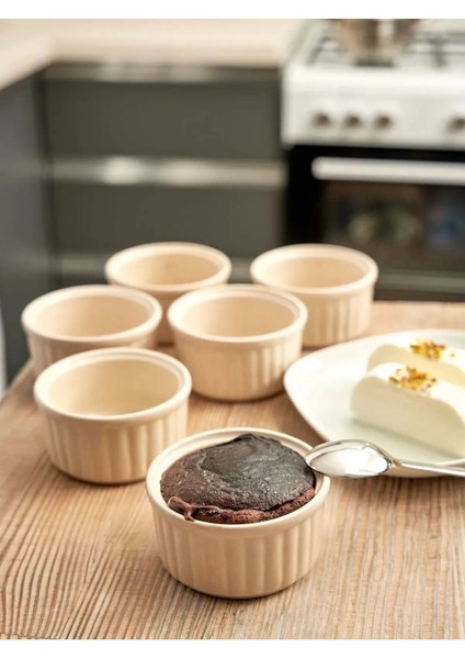 6 Adet 10 cm 300 Ml.Sufle Kabı-Muffin-Cup Cake-Sütlaç-Magnolia-Güveç-Fırın Ve Kek Kalıbı.