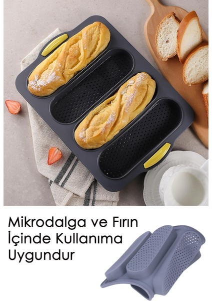 Silikon Delikli Baget Ekmek Kalıbı