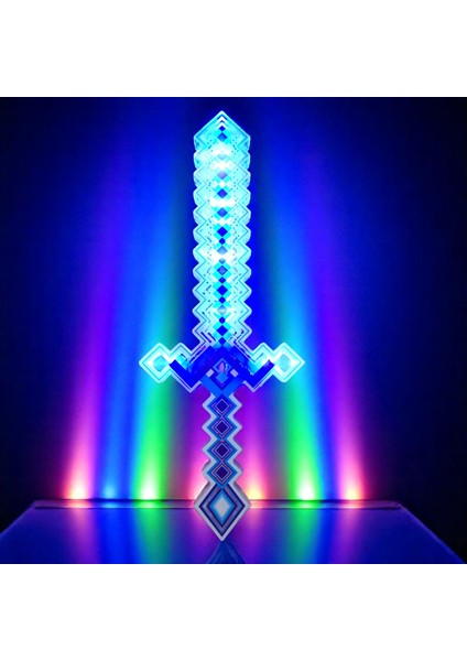 Vıp Yüksek Kalite Sesli Mavi LED Işıklı Kılıç Mavi Pixel Kılıç Işıklı Mavi Oyuncak Kılıç Mavi Kılıç