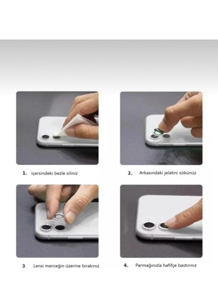 IPHONE 15 / 15 Plus Uyumlu Tempered Glass Kamera Lens Koruyucu