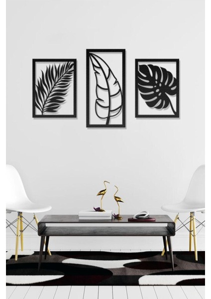 Hedıye Sare Dekoratıf Tropik Yapraklar Mdf Tablo Mhy 1064