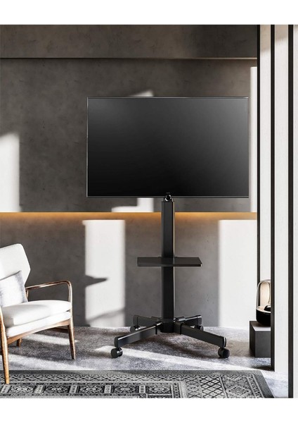 Tekerlekli Mobil Tv Sehpası, 32-55 Inç LCD LED Plazma Ekranlar Için, Yüksekliği Ayarlanabilir modelleri