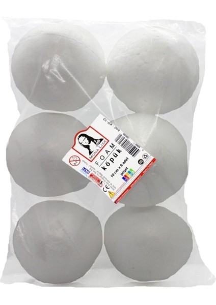 Hobi El Işi Süsleme Malzemeleri Strafor Köpük Top 10 cm 6 Adet