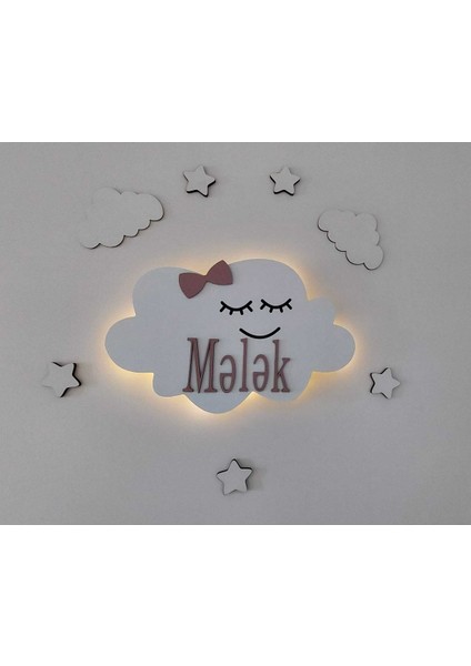 Dekoratif Aydınlatma 1 Isımlı Bulut Ahşap Gece Lambası