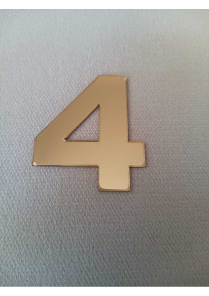 Kapı Posta Kutusu Numarası 4 Rakamı Gol Renk Aynalı Pleksi Numara