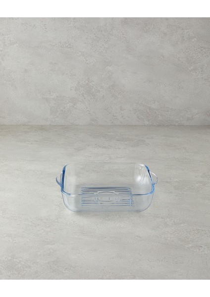 Bake&Serve Cam Kare Izgaralı Fırın Kabı 24 X 21 cm Şeffaf