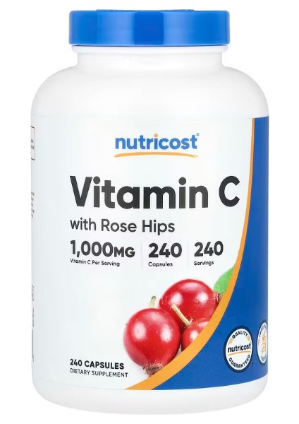 Vitamin C With Rose Hips 1000 mg 240 Capsules