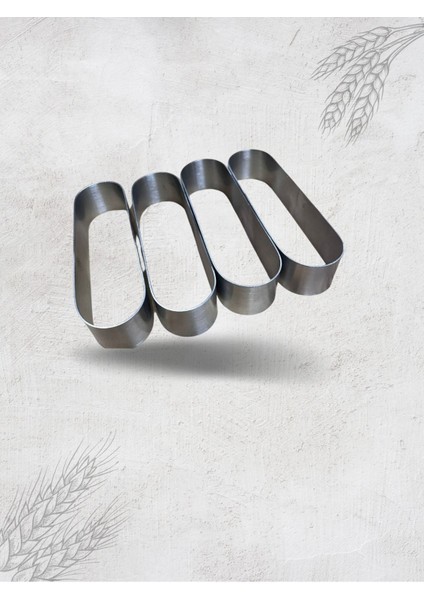 Oval Sandviç Ekmeği Pişirme Kalıbı - 18X5X3 cm Argon Kaynaklı 4'lü