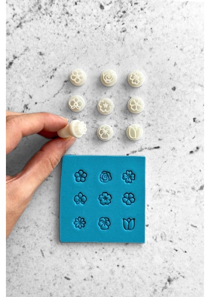 Mini Çiçekli Polimer Kil Seramik Hamuru Damga Seti - 1 cm fiyatları