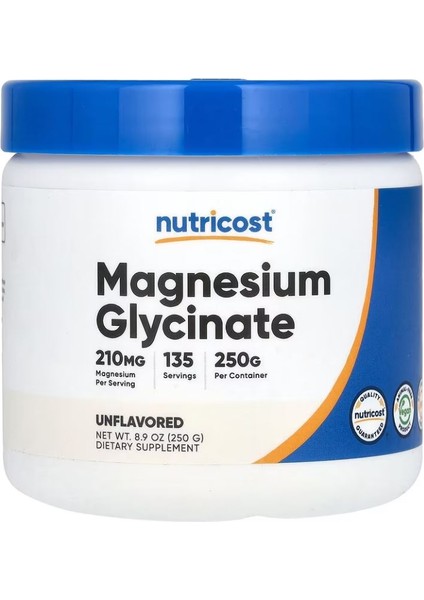 Magnesium Glycinate Unflavored 8.9 Oz 250 gr