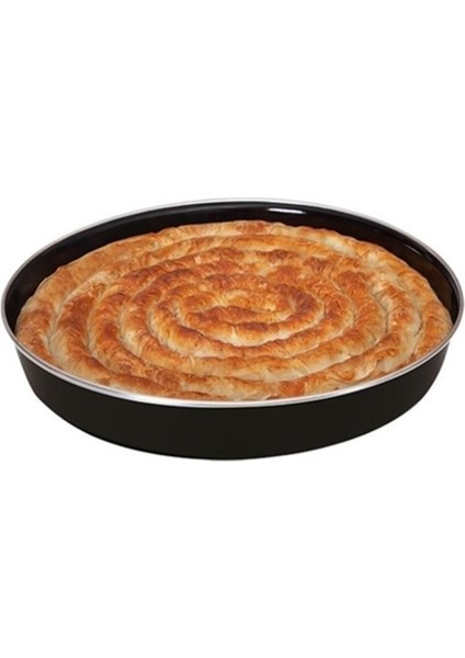 30 cm Emaye Fırın Tepsisi Yuvarlak Çinko Tepsi 30 X 6 cm Emaye Börek Baklava Tepsisi