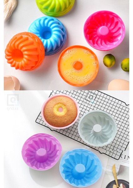 Klasik 6'lı Mini Kek Kalıbı Kurabiye Pasta Muffin Kalıpları Silikon Pişirme Kalıbı