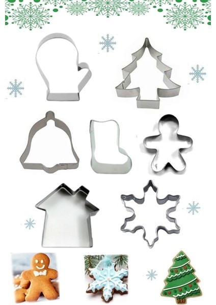 Yılbaşı Temalı Metal Kurabiye Kalıp