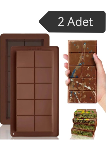2 Adet Dubai Çikolatası Kalıbı Silikon Çikolata Kalıbı