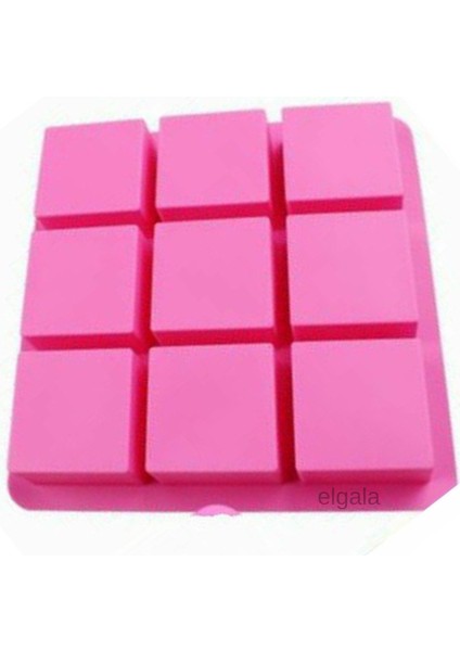 Kek Kalıbı Kare Şekilli Silikon Çikolata, Sabun, Pasta Kalıbı 9 Bölmeli