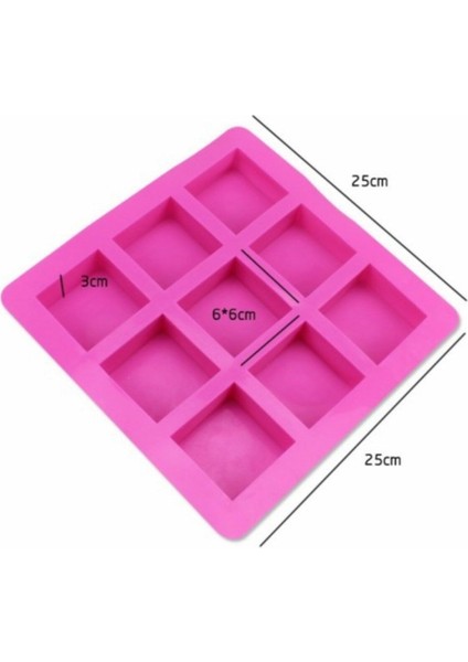 Kek Kalıbı Kare Şekilli Silikon Çikolata, Sabun, Pasta Kalıbı 9 Bölmeli indirimleri