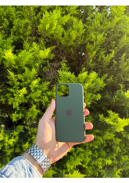 Apple iPhone 12/12 Pro Kamuflaj Yeşili Lansman Uyumlu Içi Kadife Silikon Kılıf