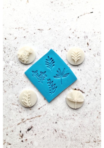 Yapraklı Polimer Kil Seramik Hamuru Damga Seti - 3 cm