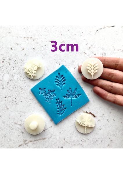 Yapraklı Polimer Kil Seramik Hamuru Damga Seti - 3 cm fiyatları