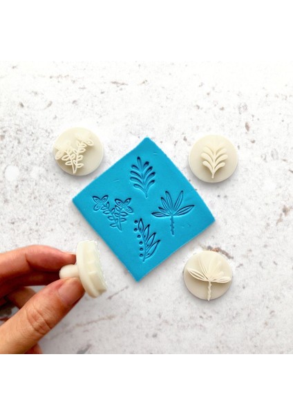 Yapraklı Polimer Kil Seramik Hamuru Damga Seti - 3 cm modelleri