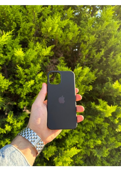 Apple iPhone 12/12 Pro Siyah Lansman Uyumlu Içi Kadife Silikon Kılıf