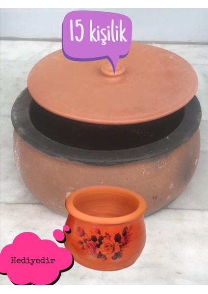Toprak Güveç El Yapımı 30 cm Ürün 1 Adet Kapak .