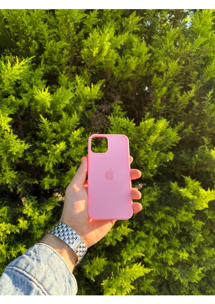 Apple iPhone 12/12 Pro Pembe Lansman Uyumlu Içi Kadife Silikon Kılıf