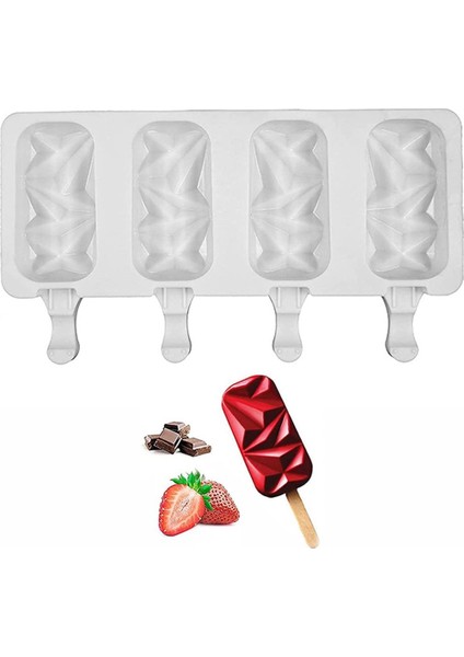 Magnum Kristal Silikon Dondurma Kalıbı 4'lü