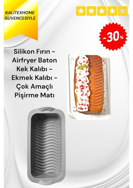 Silikon Fırın Airfryer Baton Kek Kalıbı Ekmek Kalıbı Çok Amaçlı Pişirme Matı Dubai Çikolatası Kabı
