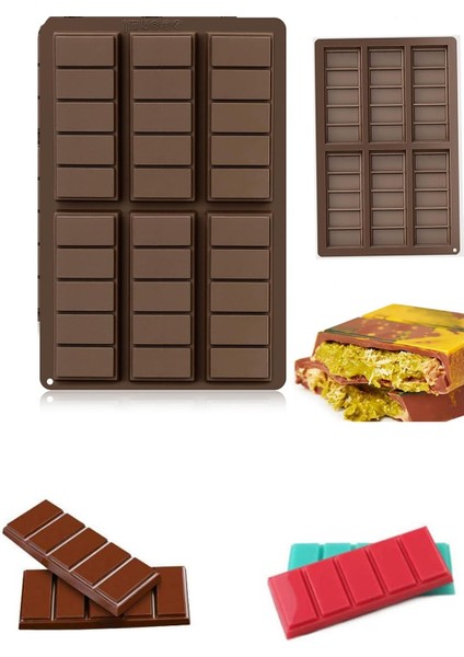 6 Göz Dikdörtgen Şekilli Dubai Çikolatası Kalıbı Silikon Kalıp Ölçüler Için Açıklamaya Bakın1 Ade