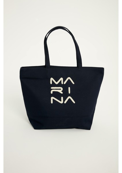 Astarlı Lacivert Plaj Çantası Geniş Hacimli CA2501-2 fiyatları