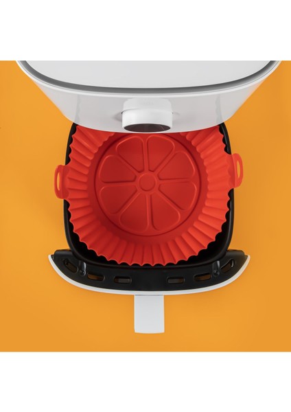 Silikon Airfryer Pişirme Kabı. Kırmızı