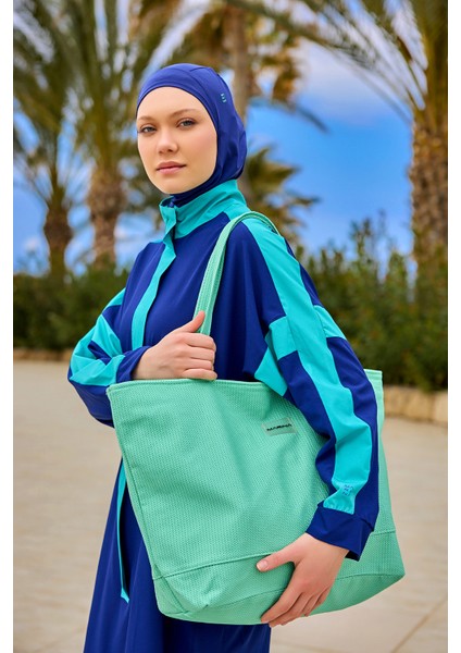 Yeşil Fermuarlı Plaj Çantası CA2502-4