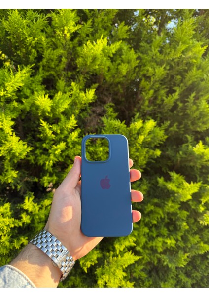Apple iPhone 15 Pro Lacivert Lansman Uyumlu Içi Kadife Silikon Kılıf