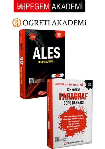PEGEM AKADEMİ 2025 ALES Konu Anlatımlı + Kim Korkar Paragraf Soru