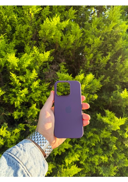 Apple iPhone 15 Pro Mor Lansman Uyumlu Içi Kadife Silikon Kılıf