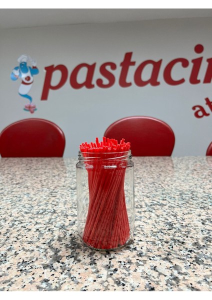 Kırmızı Cakepops Lolipop Çubuğu 15 cm 100 Adet fiyatları