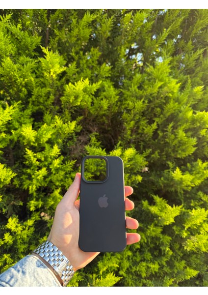 Apple iPhone 15 Pro Siyah Lansman Uyumlu Içi Kadife Silikon Kılıf