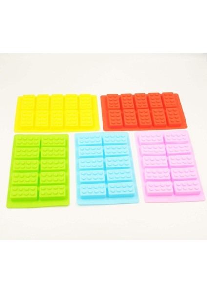 Silikon LEGO Kek Kurabiye Çikolata Dondurma Kalıbı 10'lu