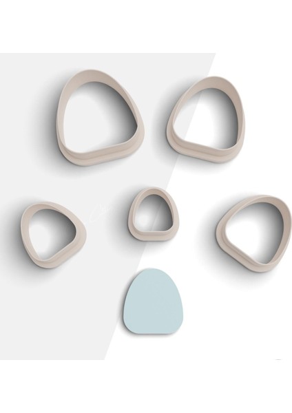 Kabarık Yay Şekilli Polimer Kil Kesme Kalıbı, Küpe Kalıp, Clay Cutter, 5 Boy, No:988