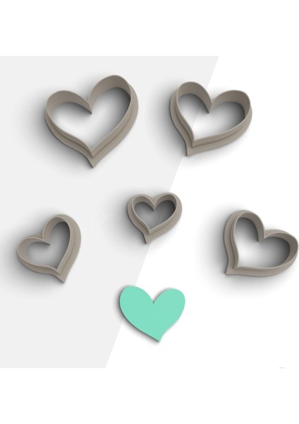 Organik Kalp Şekilli Polimer Kil Kesme Kalıbı, Takı Kalıbı, Sevgililer Günü Kalıpları, No:1201