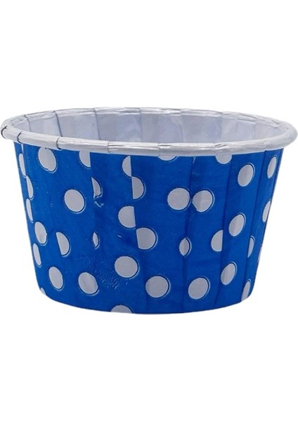 Mavi Puantiyeli Muffin Kek Kapsülü 50Lı - V
